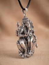 Ucchista Ganapati Antique Finish Sterling Silver Pendant
