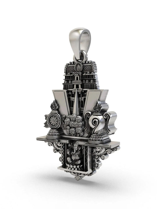 Tirupati Balaji Temple Sterling Silver Pendant