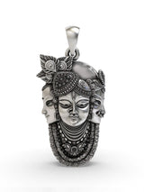 Trimukhi Shrinathji Sterling Silver Pendant
