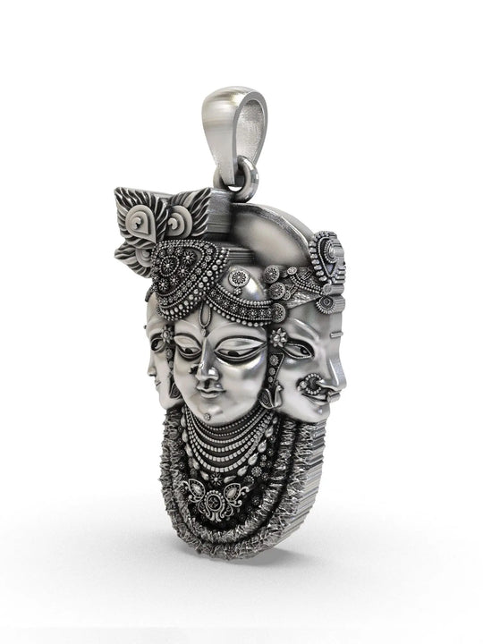 Trimukhi Shrinathji Sterling Silver Pendant