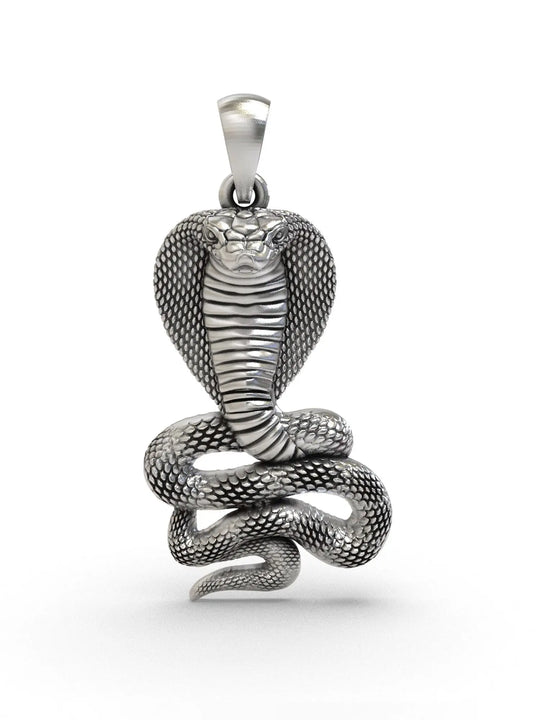 Serpent Motif Sterling Silver Pendant
