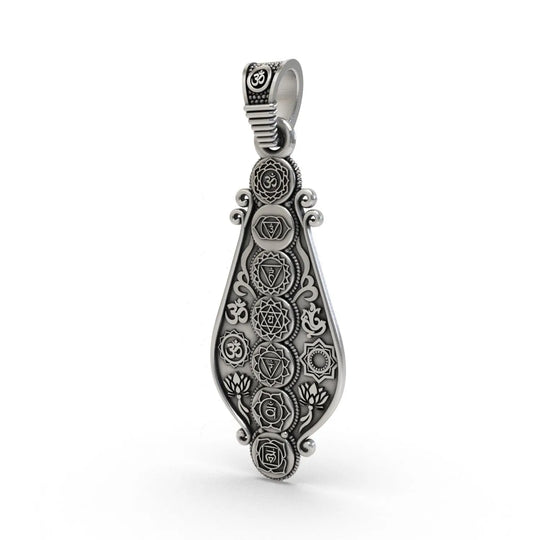Seven Chakra Sterling Silver Pendant