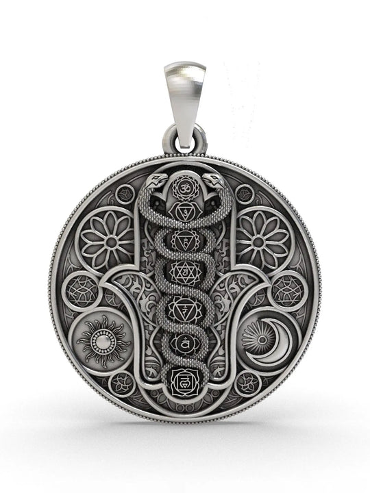 Seven Chakra Sterling Silver Pendant