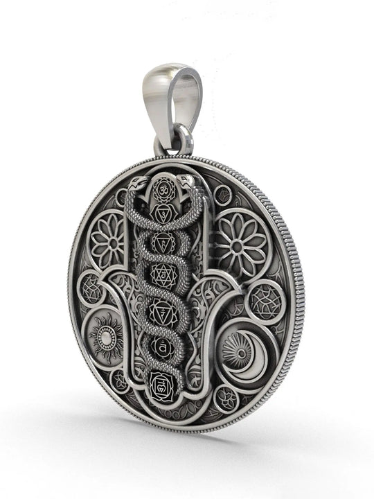 Seven Chakra Sterling Silver Pendant