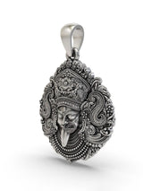Goddess Kali Face Sterling Silver Pendant