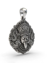Goddess Kali Face Sterling Silver Pendant