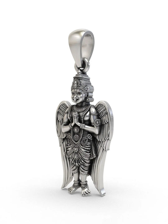 Garuda Vahana Sterling Silver Pendant for Vishnu Devotees