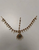Kundan Floral Matha Patti with Maang Tikka in Brass