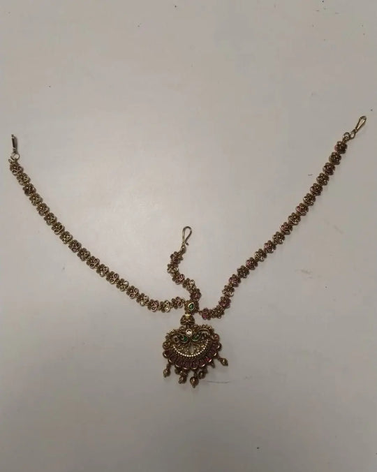 Antique Finish South Indian Bridal Matha Patti with Maang Tikka