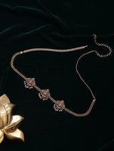Goddess Lakshmi Temple Brass Waist Chain with Bead Drops