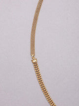 Goddess Lakshmi Temple Brass Waist Chain with Bead Drops
