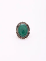 Oval Malachite Sterling Silver Ring