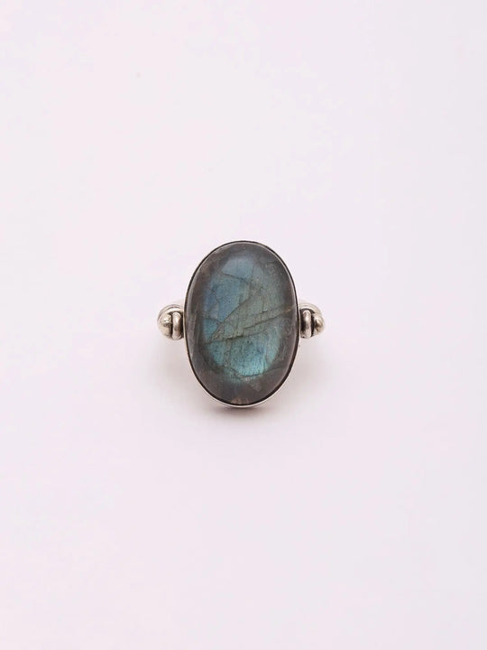 Oval Labradorite Sterling Silver Ring