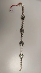 Chakra Motif Kundan Brass Mathapatti