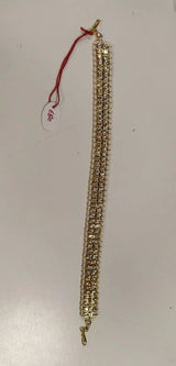 Polki and Pearl Brass Mathapatti with Beaded Border
