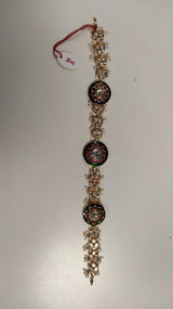 Floral Polki Studded Brass Bridal Maang Tikka