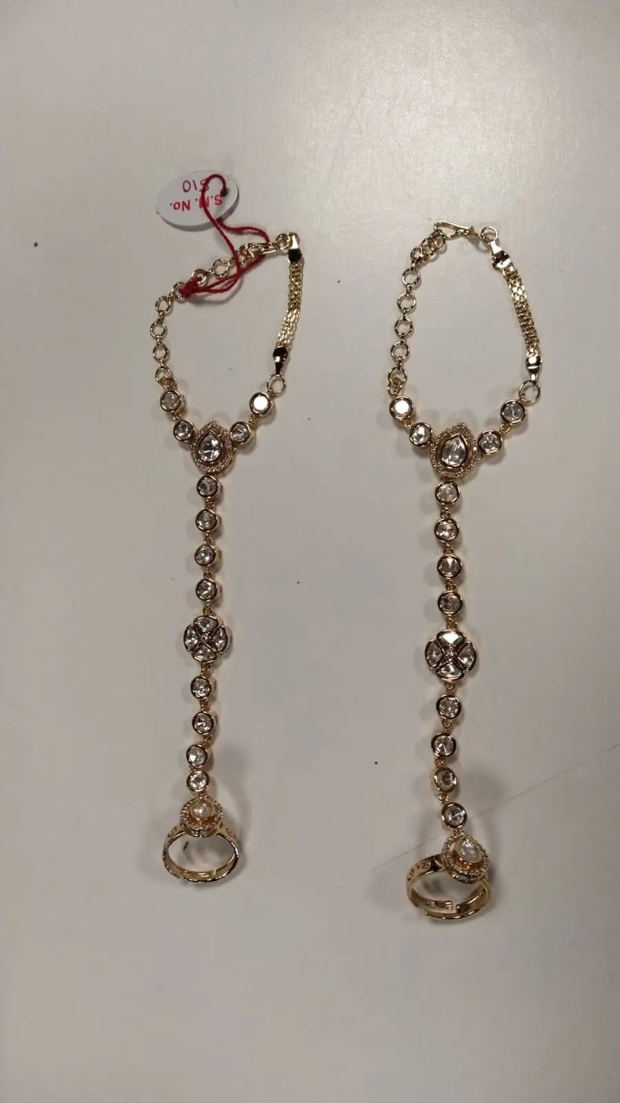 Polki Floral Brass Haath Phool Hand Harness Bracelet