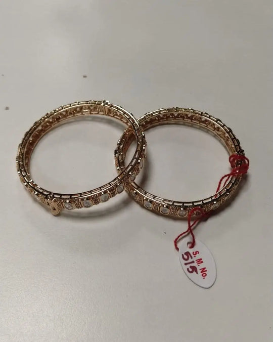 Kundan Stone Studded Openable Brass Bangle