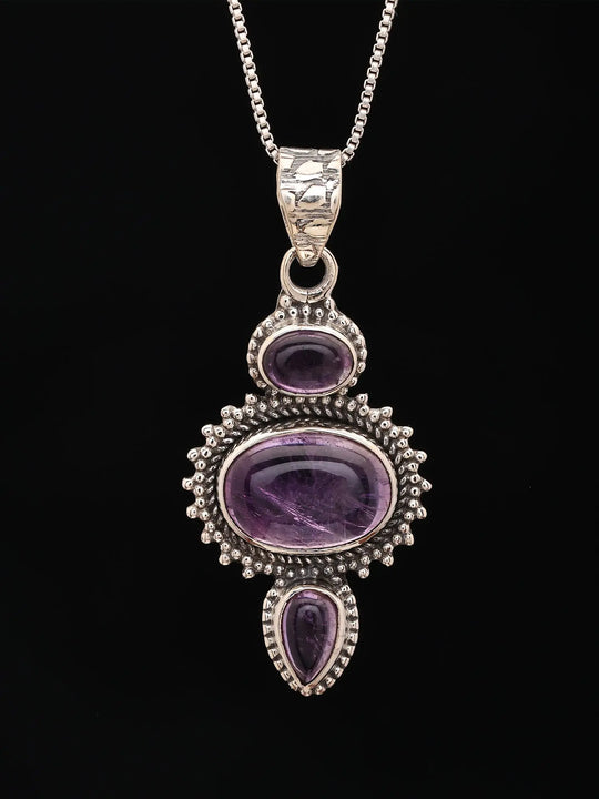 Oval Gemstone Sterling Silver Pendant in Six Stone Choices