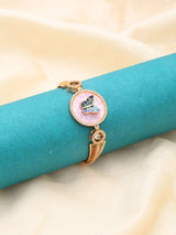 Multicolour Stone Studded Butterfly Brass Bracelet