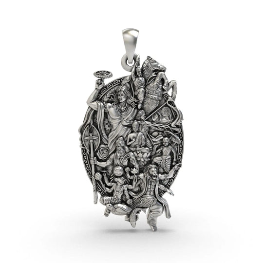 Dashavatara Lord Vishnu Sterling Silver Pendant