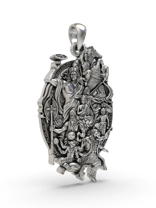 Dashavatara Lord Vishnu Sterling Silver Pendant