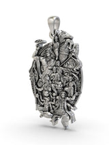 Dashavatara Lord Vishnu Sterling Silver Pendant