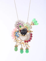Shrinathji Pink Bead Sterling Silver Pendant