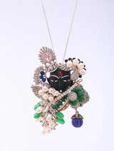 Shrinathji Stone Studded Sterling Silver Pendant
