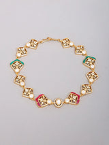 Kundan Bridal Jewellery Set in Brass with Maang Tikka