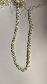 Lustrous White Pearl Bead Strand Necklace