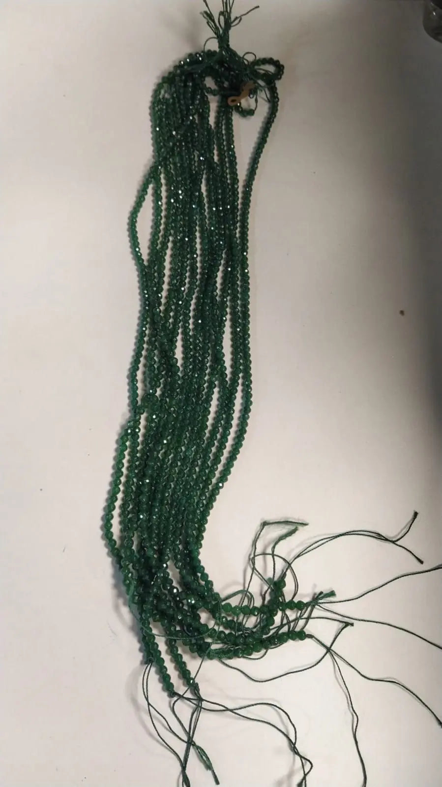 Emerald Green and Red Crystal Beaded Necklace