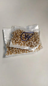 Folded Pearl Bead Brass Chain