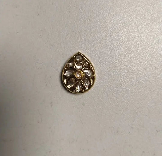 Teardrop Kundan Brass Necklace