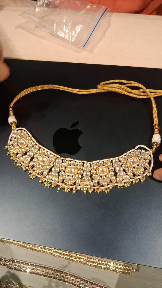Kundan Bridal Necklace Set with Earrings and Maang Tikka
