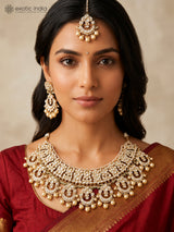 Kundan Bridal Necklace Set with Earrings and Maang Tikka