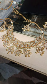 Kundan Bridal Necklace Set with Earrings and Maang Tikka