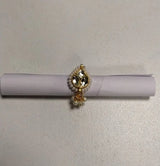 Teardrop Kundan and Pearl Brass Nose Ring