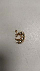 Kundan Round Brass Nath Nose Pin