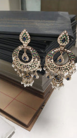 Copper Chaandbali Earrings with Antique Finish