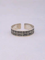 Twelve Jyotirlinga Engraved Sterling Silver Kada Bracelet