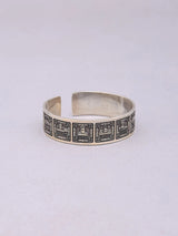 Twelve Jyotirlinga Engraved Sterling Silver Kada Bracelet