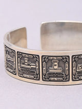 Twelve Jyotirlinga Engraved Sterling Silver Kada Bracelet