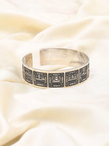Twelve Jyotirlinga Engraved Sterling Silver Kada Bracelet