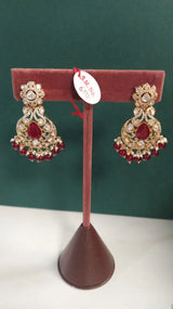 Kundan Stone Studded Brass Earrings