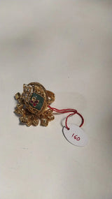 Kundan Brass Ring with Cascading Bead Drops