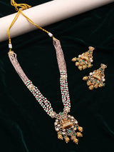 Lord Ganesha Brass Temple Necklace Set