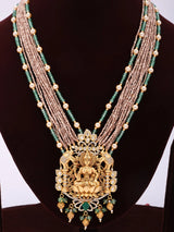 Goddess Lakshmi Temple Brass Necklace Set