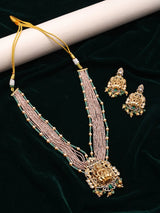 Goddess Lakshmi Temple Brass Necklace Set