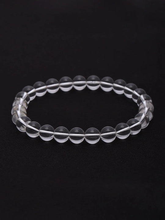 Clear Quartz Beaded Stretch Bracelet